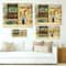 Designart - The Facade of The Buildings In A Cozy Streets - French Country Print on Natural Pine Wood